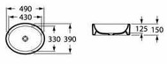 Fuego Washbasin 49x39x15cm