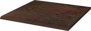 Semir Brown 30 x 30 x 1,1 stopnica ryflowana prosta