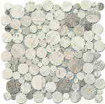 wall mosaic Drops stone grey circle 30,5x30,5