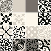 Dekor ścienny 16-elementowy Beat of White Patch A 59,8x59,8